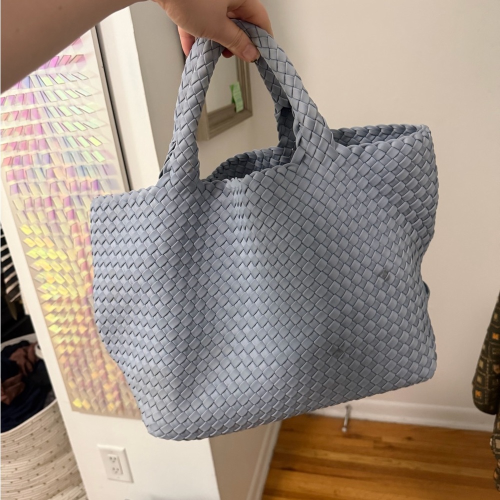 Naghedi Light Blue Woven Tote Bag - Picture 7 of 16